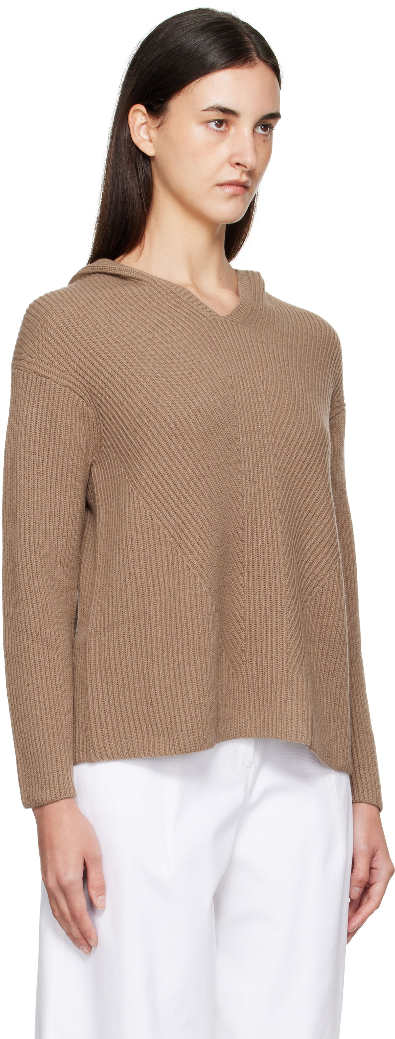 Суитчър Max Mara Max Mara Falcone Knit Hoodie Кафяво | 2529366031600, 1