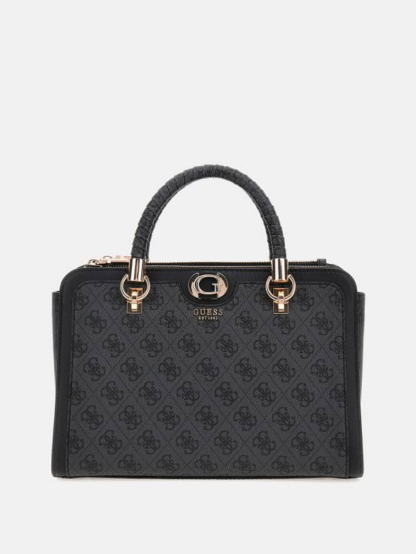 Дамска чанта GUESS Orlina 4G Logo Satchel Черно | HWSG9540060, 0