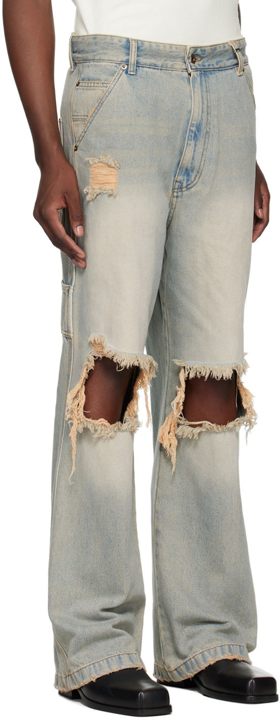 Дънки We11done We11done Distressed Carpenter Jeans Синьо | WD-DP2-24-319-M-SK, 1