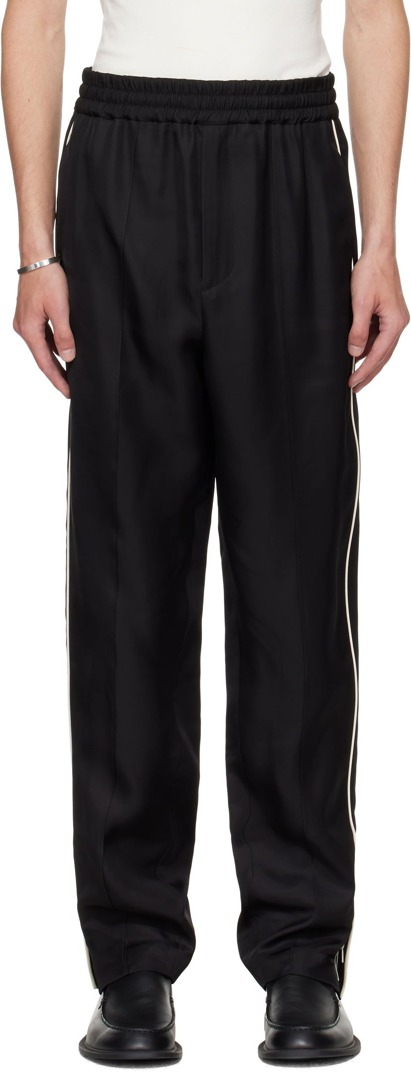Панталони Jil Sander Jil Sander Piped Trousers Черно | J61KA0061_J65280