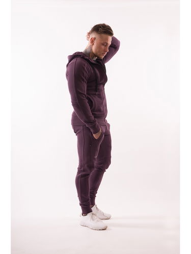 Суитчър NEBBIA AW Zip Up Hoodie Лилаво | 720-BURGUNDY, 2