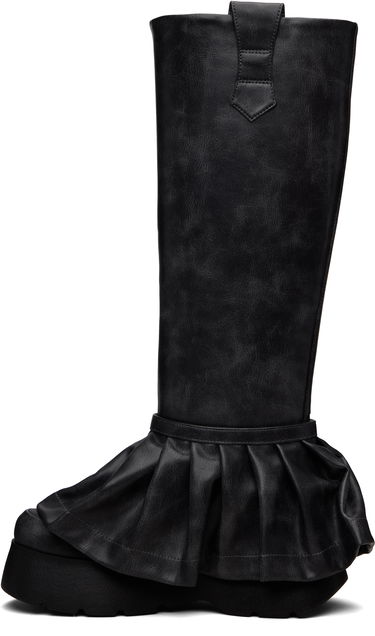 Кецове и обувки GANNI Kat Tall Platform Pleated Boots Черно | S3246, 2