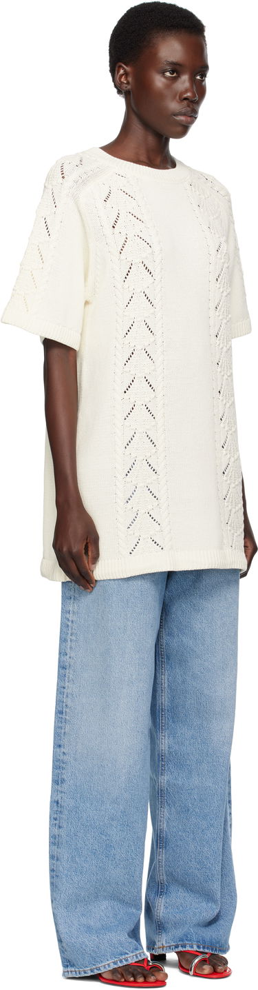 Пуловер Loulou de Saison Loulou de Saison Arman Knit Top Бяло | ARMAN, 1