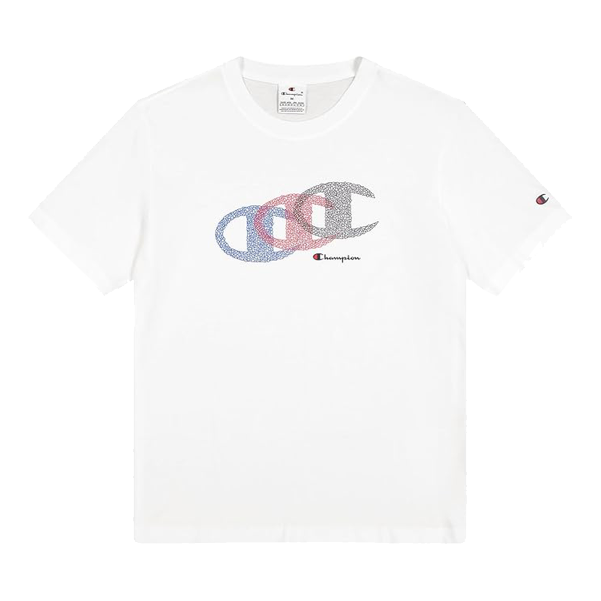 Тениска Champion Short Sleeve T-Shirt with Triple Interlocking C-Logo Graphic Бяло | 220773-WW001, 0