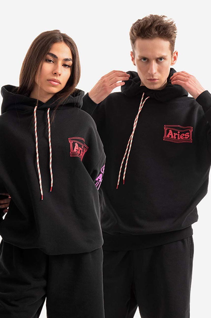 Суитчър Aries Hoodie With Print Тюркоазено | AR20010