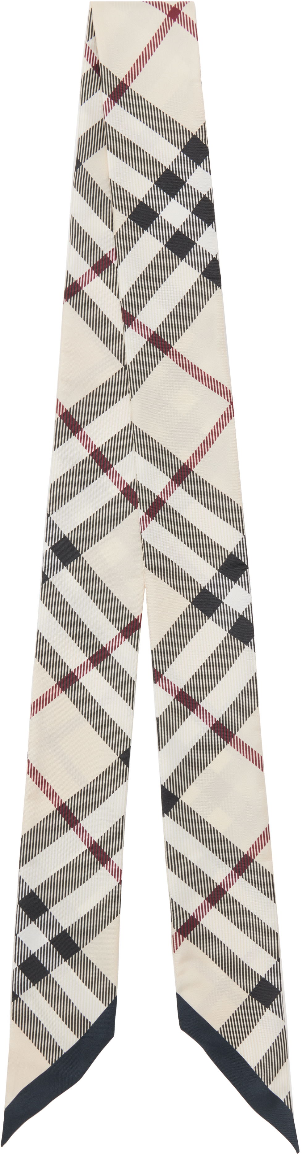 Шал Burberry Burberry Skinny Check Silk Scarf Бежово | 8095831, 0