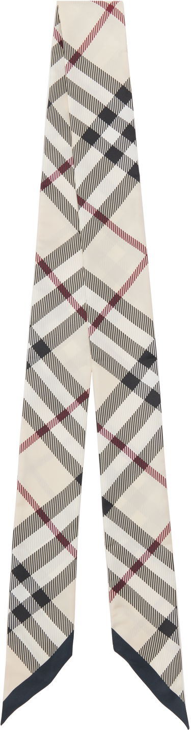 Шал Burberry Burberry Skinny Check Silk Scarf Бежово | 8095831, 0