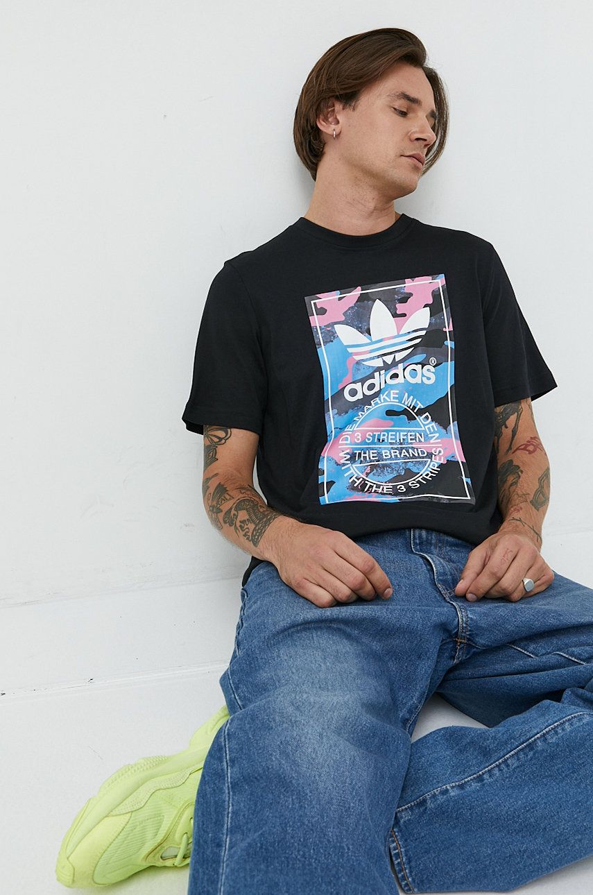 Тениска adidas Originals adidas Originals Camo Print T-Shirt Черно | HK5157, 0
