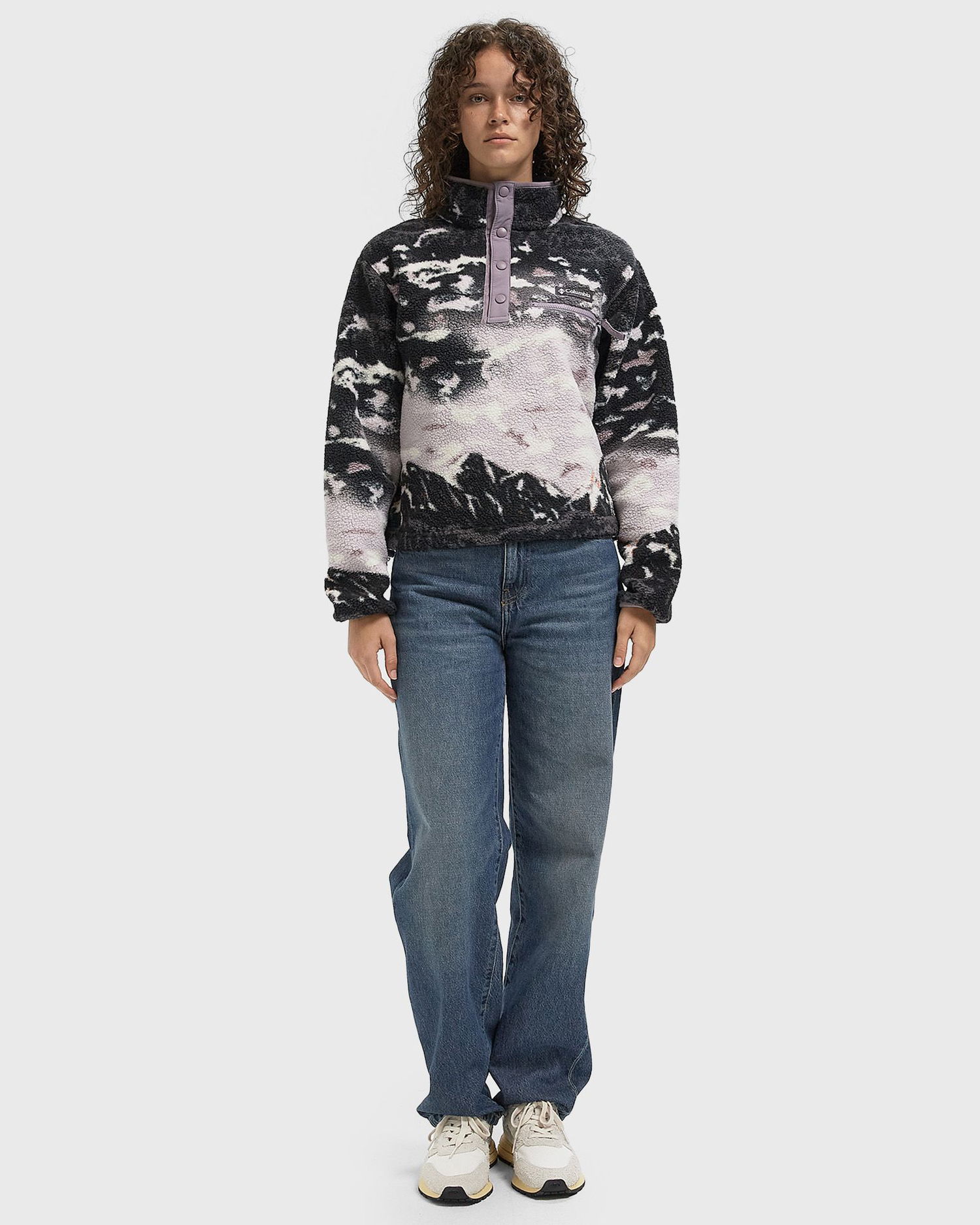 Пуловер Columbia Helvetia II Printed Cropped Half Snap Fleece Лилаво | 2098501554, 1