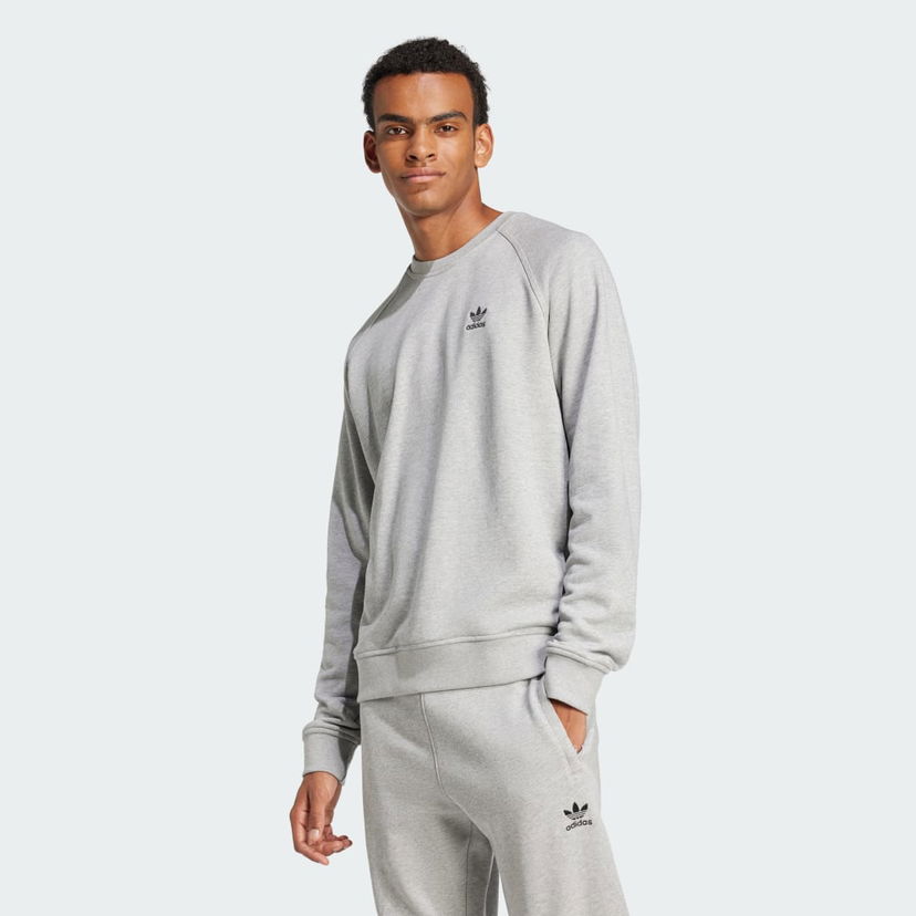 Суитчър adidas Performance Trefoil Essentials French Terry Crew Sweatshirt Сиво | JD2413