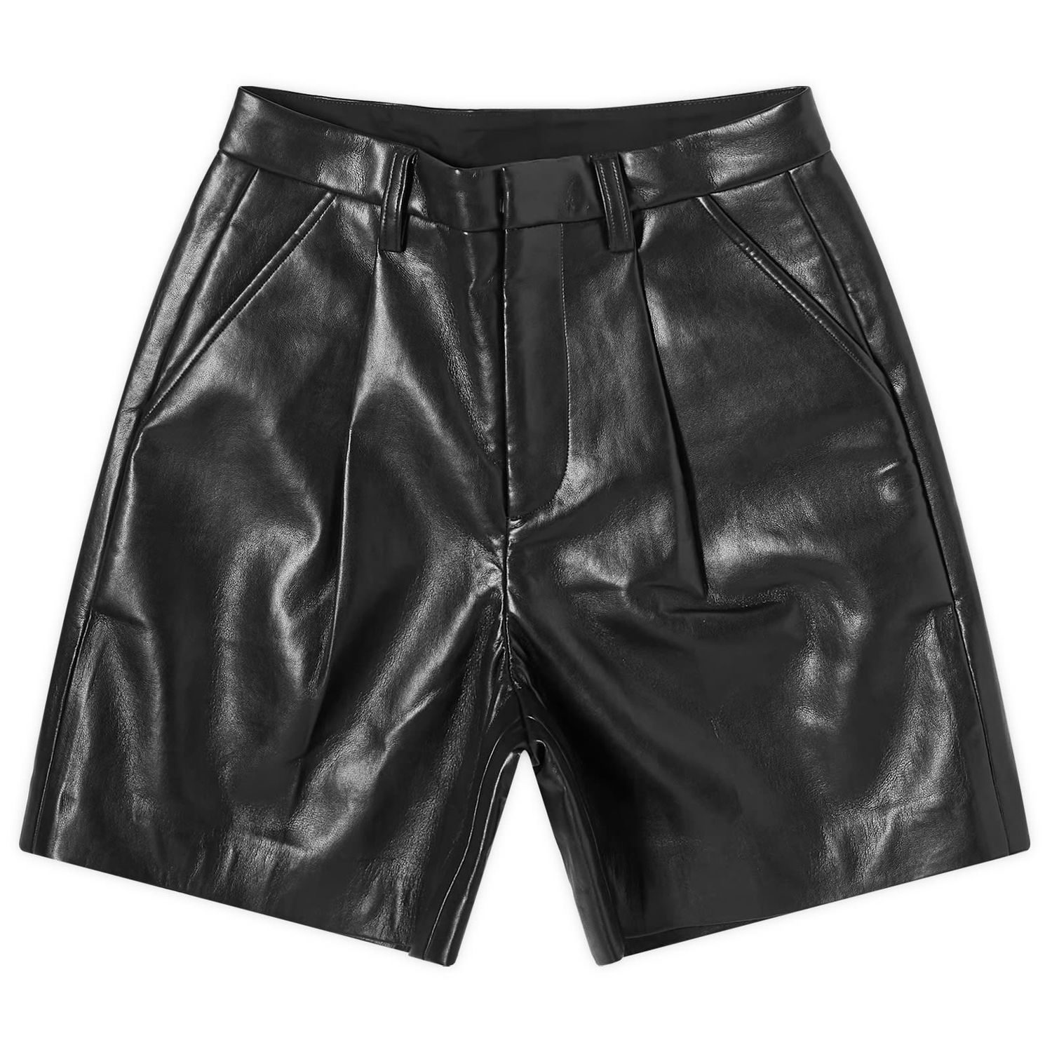 Къси панталони Anine Bing Carmen Black Leather Shorts Черно | A-05-9162-000, 1