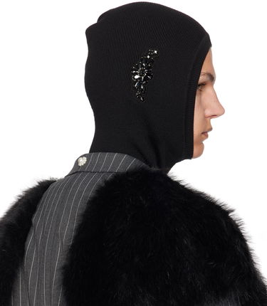 Шапка Simone Rocha Simone Rocha Merino Silk Knit Balaclava with Crystal Embellishments Черно | KMK5MB 0647, 2