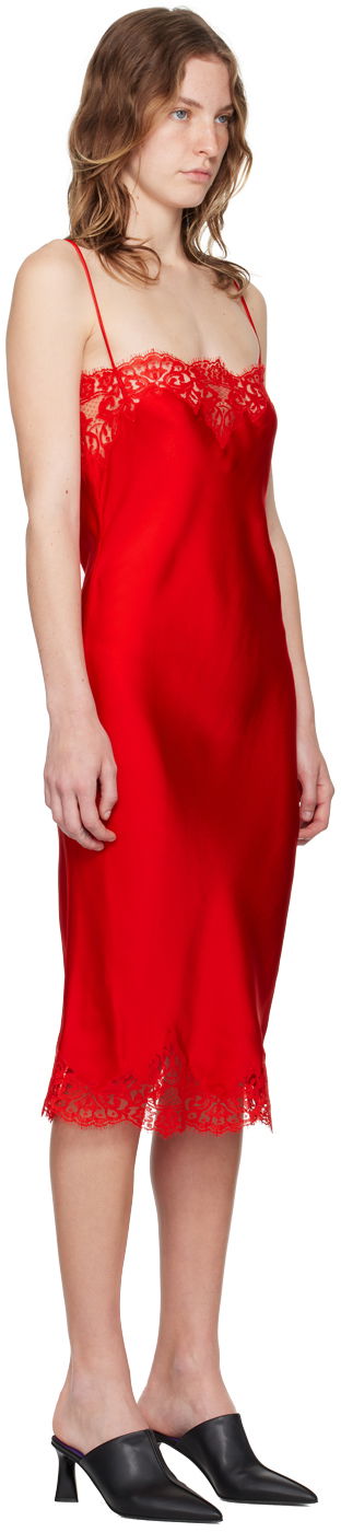 Pокля Stella McCartney Lace Trim Slip Dress Червено | 6A01743AU309, 1