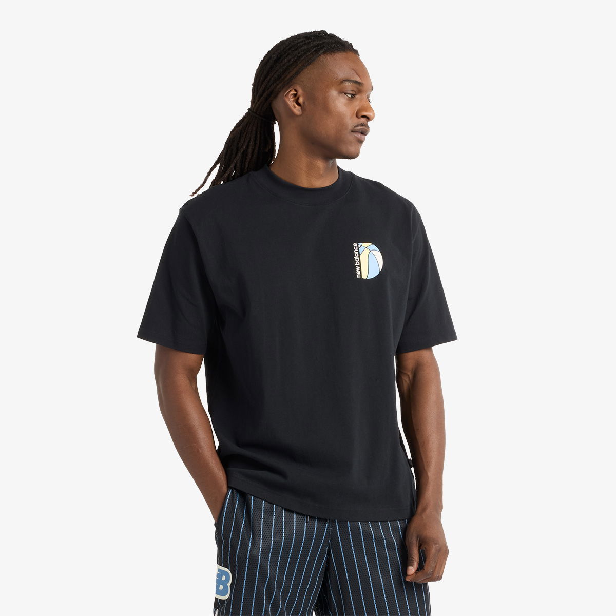 Тениска New Balance Hoops Mosaic Court Graphic Tee Черно | MT51609-BK, 0