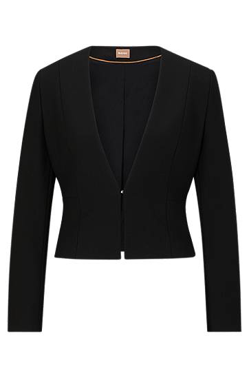 Яке BOSS Slim-Fit Cropped Stretch Jacket Черно | 50493541, 0