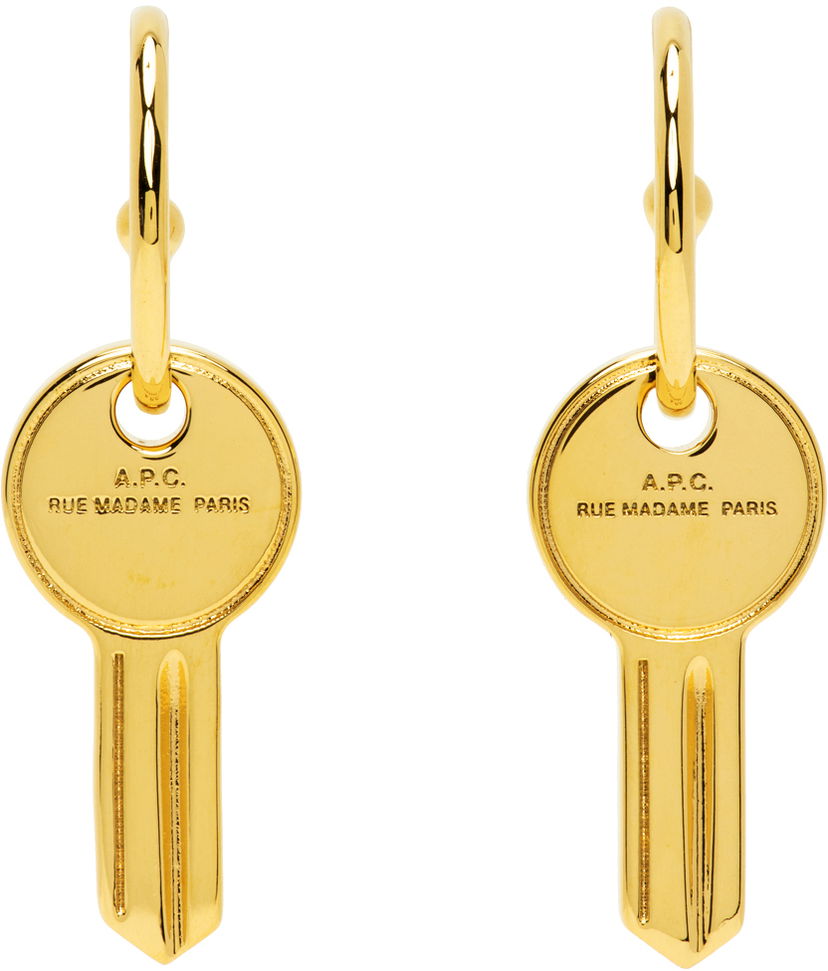 Обеци A.P.C. Gold Clef Earrings Оранжево
 | MEACC-M70823