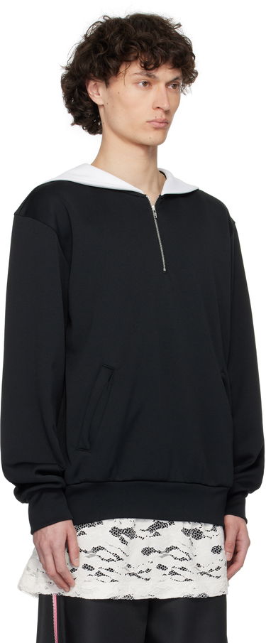 Суитчър Comme des Garçons Homme Plus Smooth Thick Quarter Zip Sweatshirt Черно | PO-T032-051, 1