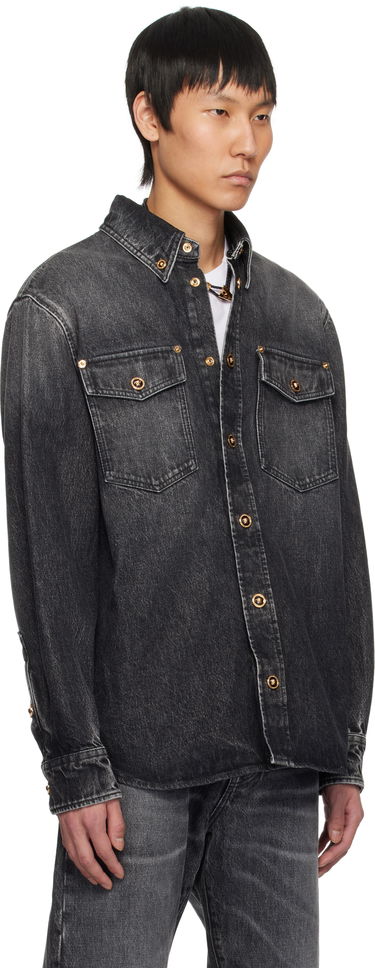 Риза Versace Versace Stonewashed Denim Overshirt Черно | 1013887_1A13718, 1