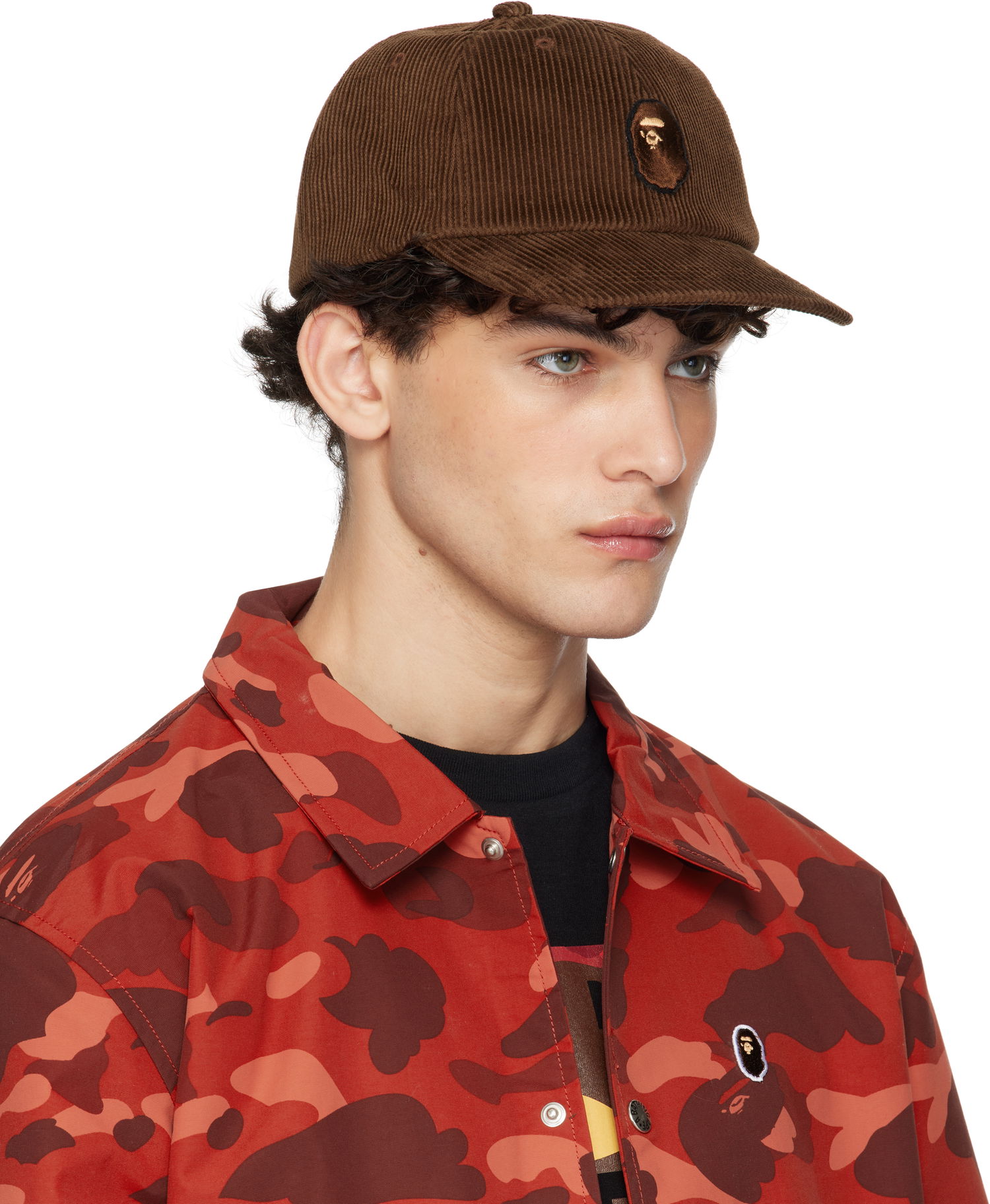 Шапка с козирка BAPE Corduroy Cap With Logo Patch Кафяво | 001CPK801004M, 1