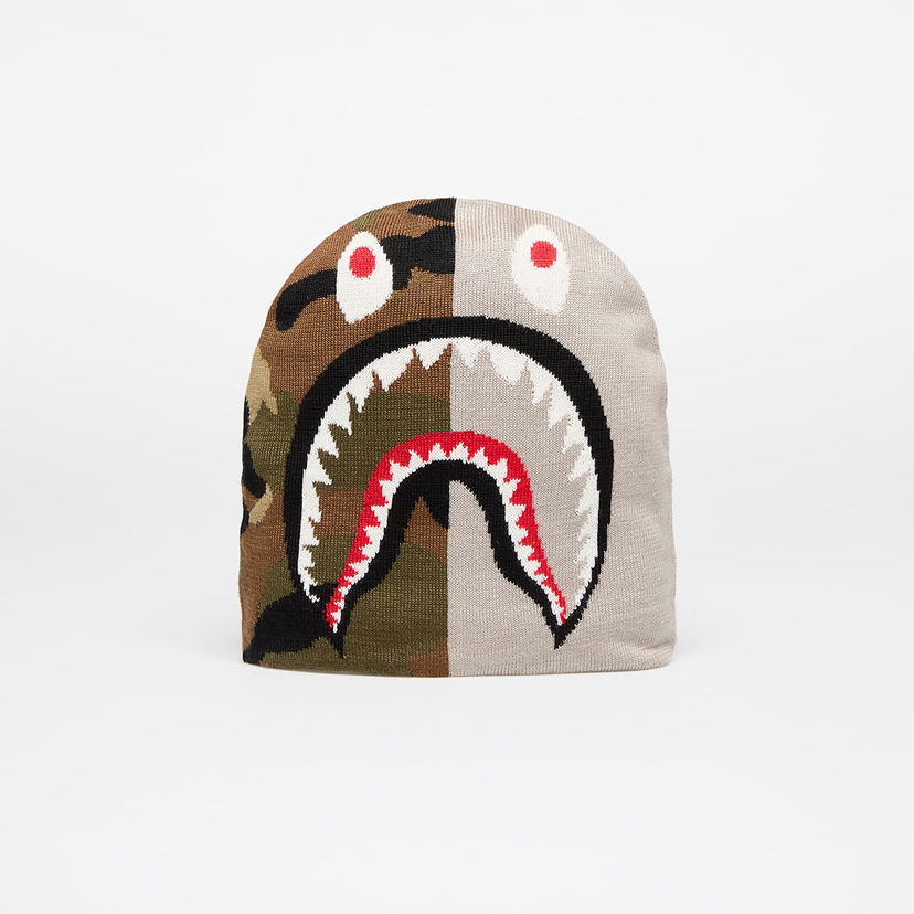 Шапка BAPE Shark Knit Hat Бежово | 001HTK701006M GRA