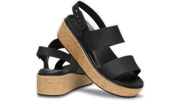Кецове и обувки Crocs Brooklyn Cork Low Wedge Sandals Черно | 211144-060, 1