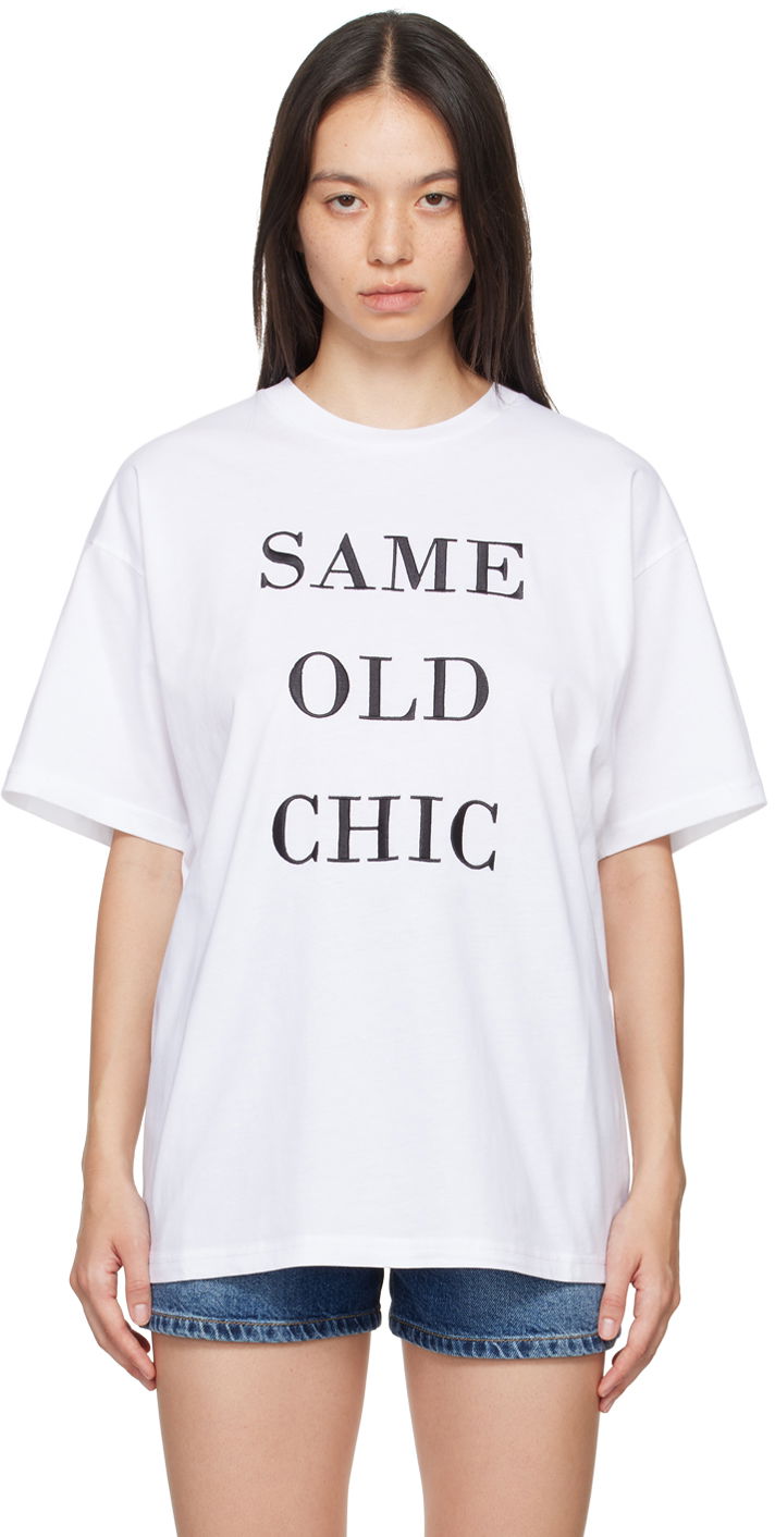 Тениска Moschino 'Same Old Chic' T-Shirt Бяло | 0710 5541 1001