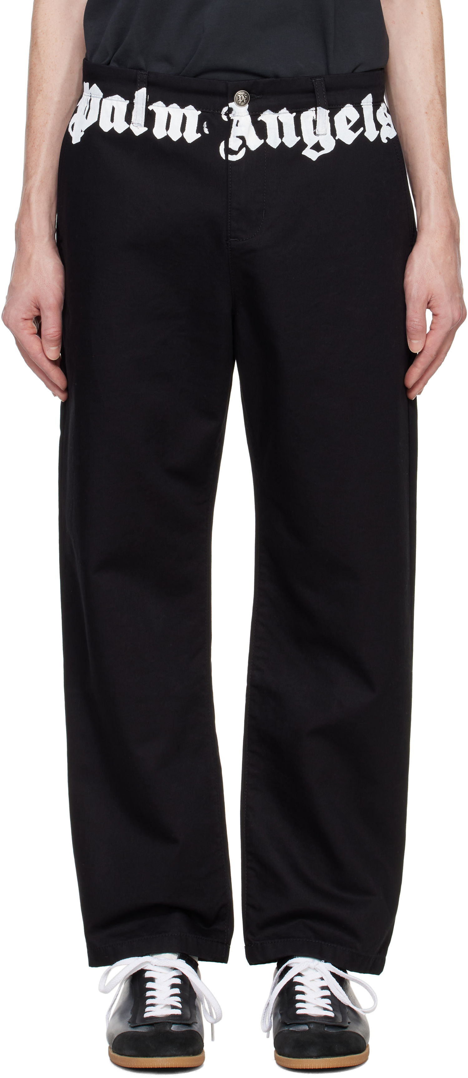 Панталони Palm Angels Classic Logo Chino Trousers Черно | PMCG005F24FAB0011003, 0