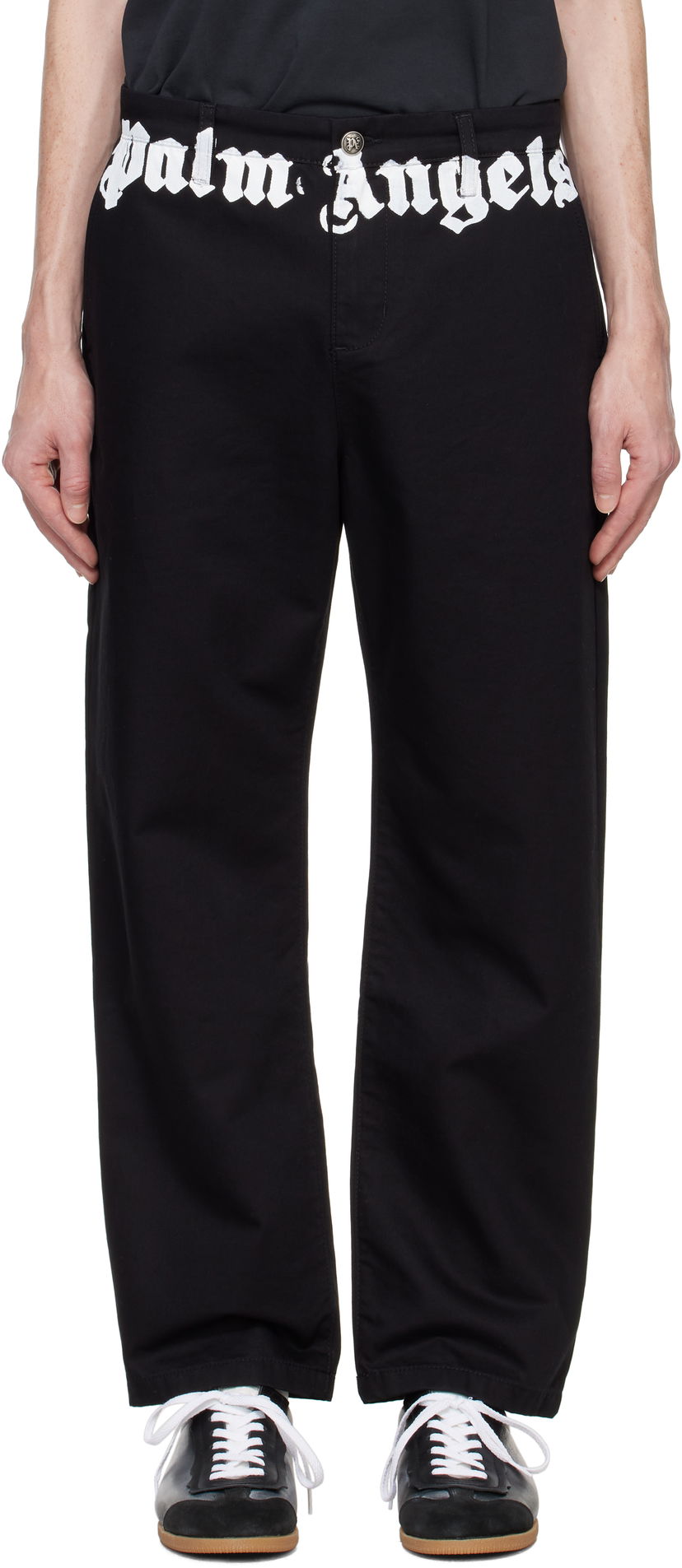 Панталони Palm Angels Classic Logo Chino Trousers Черно | PMCG005F24FAB0011003