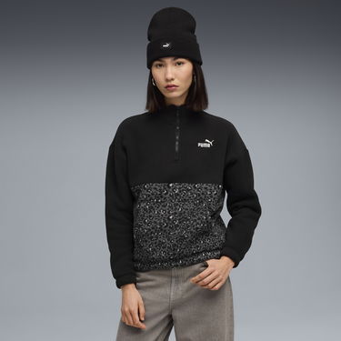 Суитчър Puma Essentials Animal Print Fleece Half-Zip Sweatshirt Черно | 688083_01, 1