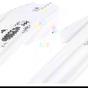 Тениска BAPE Bathing Ape Neon Camo College T-Shirt, Size Large Бяло | 001TEL301038M-WHT, 0