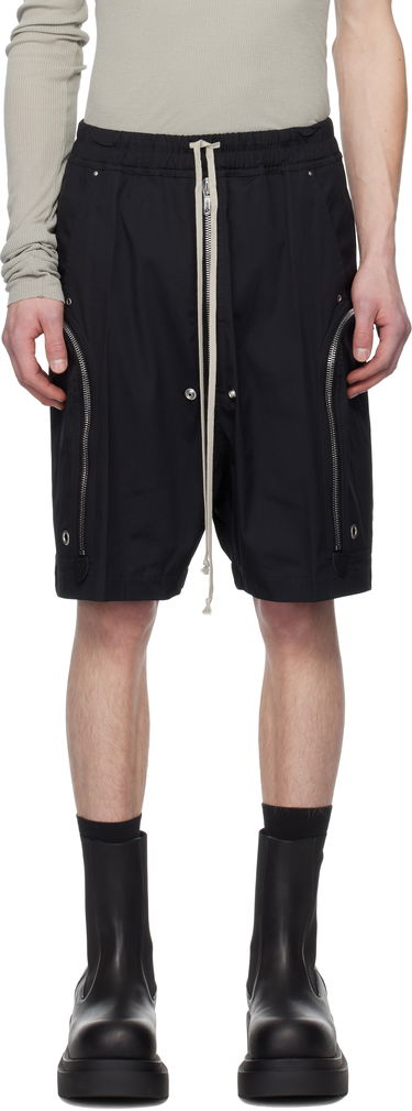 Къси панталони Rick Owens Rick Owens Hollywood Heavy Bauhaus Bela Shorts Черно | RU01E5392 TE, 0