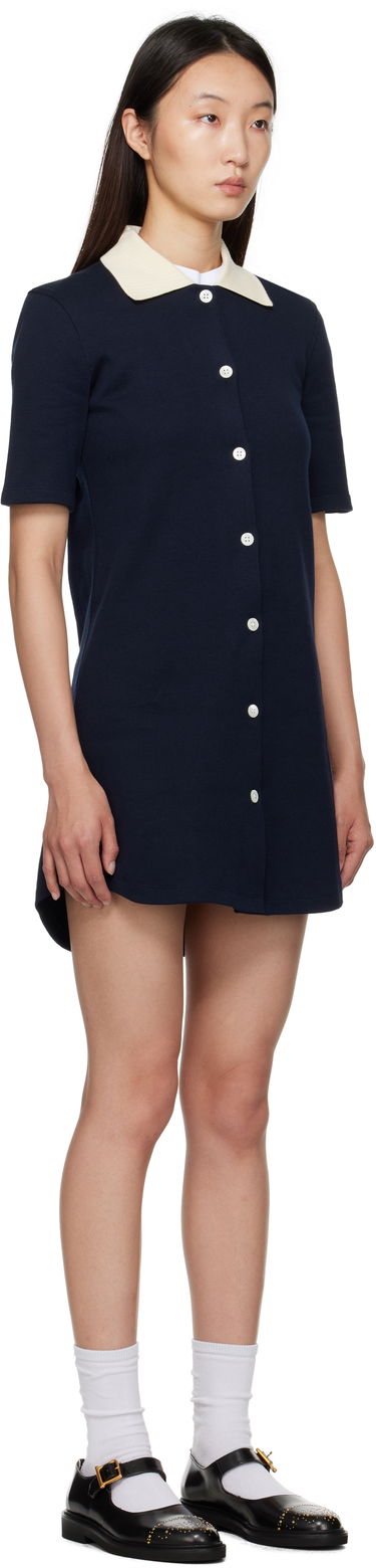Pокля Thom Browne Thom Browne Double Face Knit Polo Minidress Тъмно синьо | FJD129A-J0223, 1