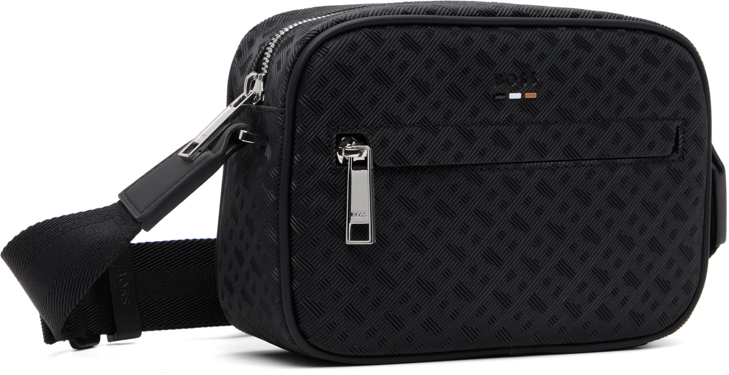 Чанта през рамо BOSS Embossed Geometric Pattern Crossbody Bag Черно | 50548071, 1