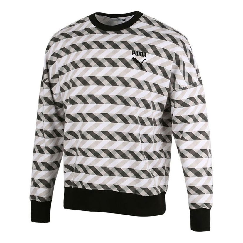 Пуловер Puma Geometric Print Crew Neck Sweatshirt Бяло | 531488-01