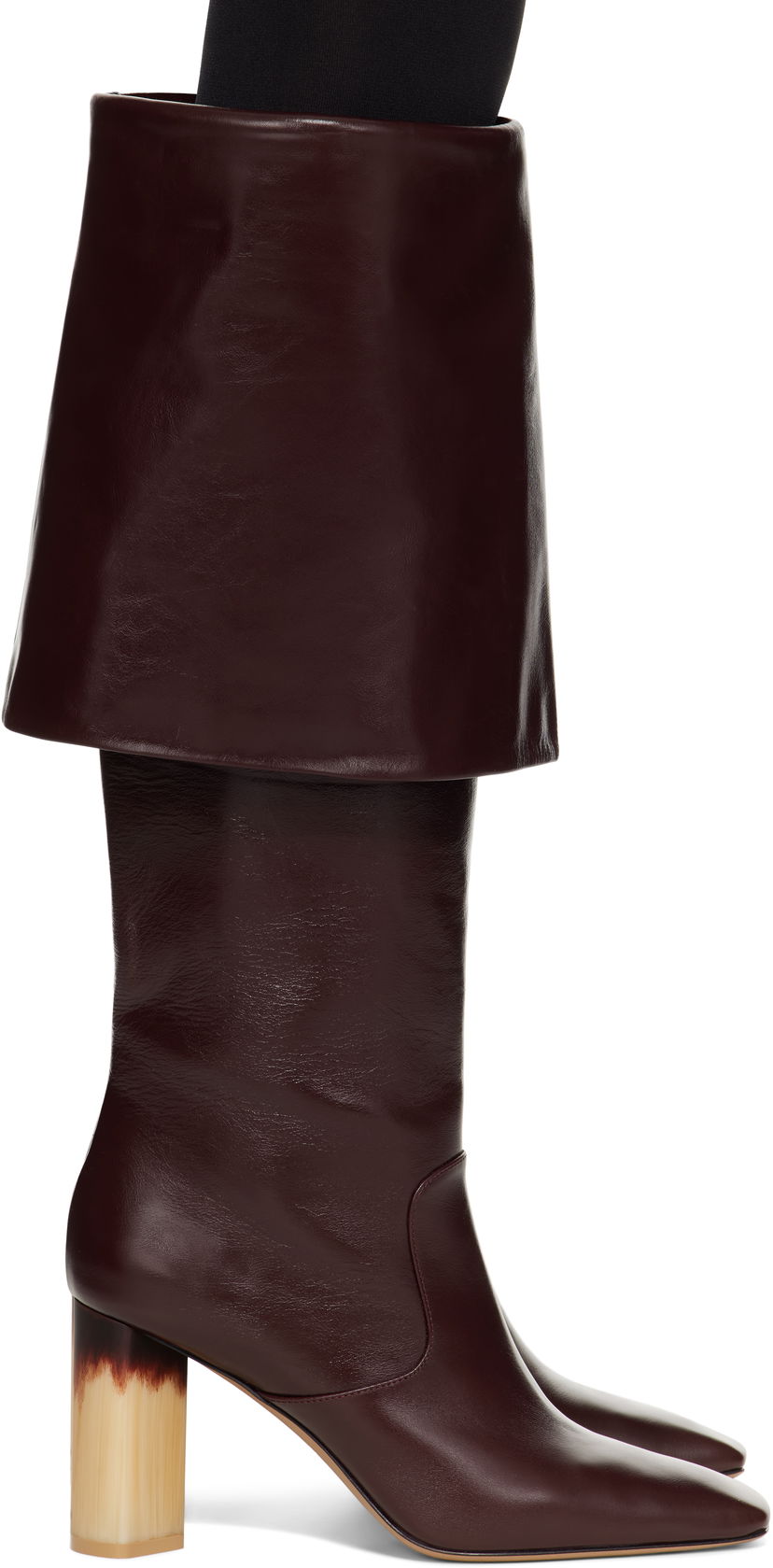 Облекло CHLOÉ Chloé Georgia Heeled Tall Boots Бургунди | CHC25S07YQJ