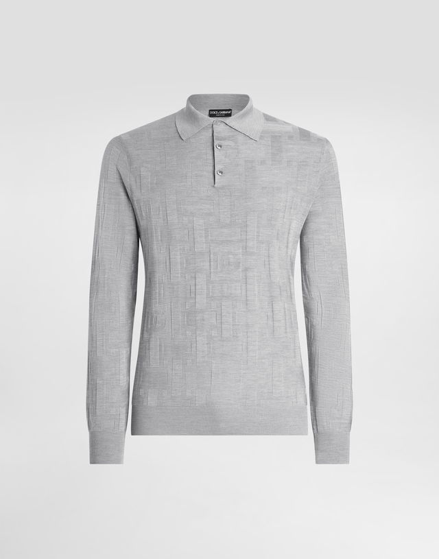 Dolce & Gabbana Silk Polo-Shirt with Jacquard Logo