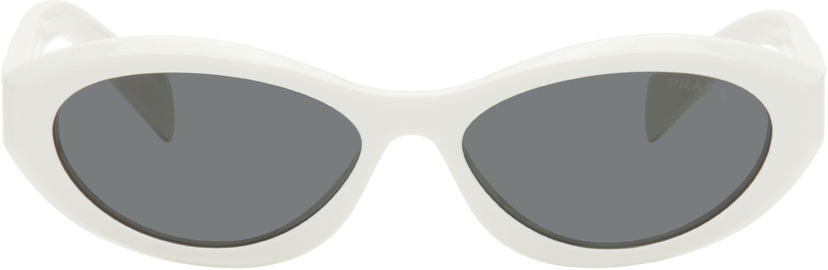 Слънчеви очила Prada White Oval Sunglasses Бяло | 0PR 26ZS 8056597875233