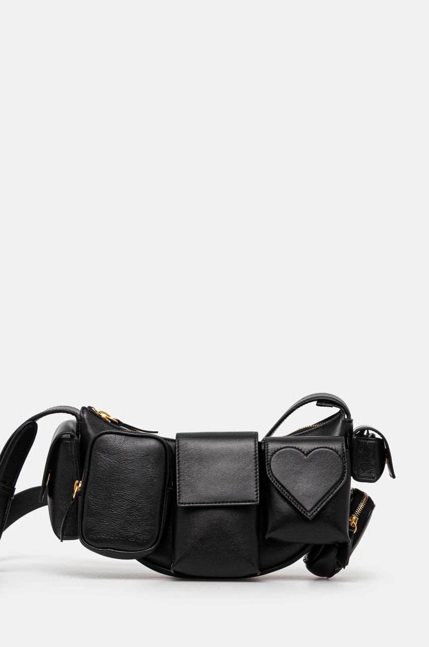 Чанта за кръста Fiorucci Multi-Pocket Leather Waist Bag Черно | U01FPABA123LE04BK01, 0