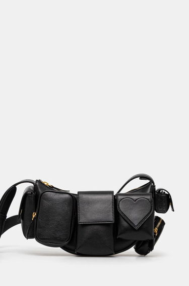 Чанта за кръста Fiorucci Multi-Pocket Leather Waist Bag Черно | U01FPABA123LE04BK01, 0