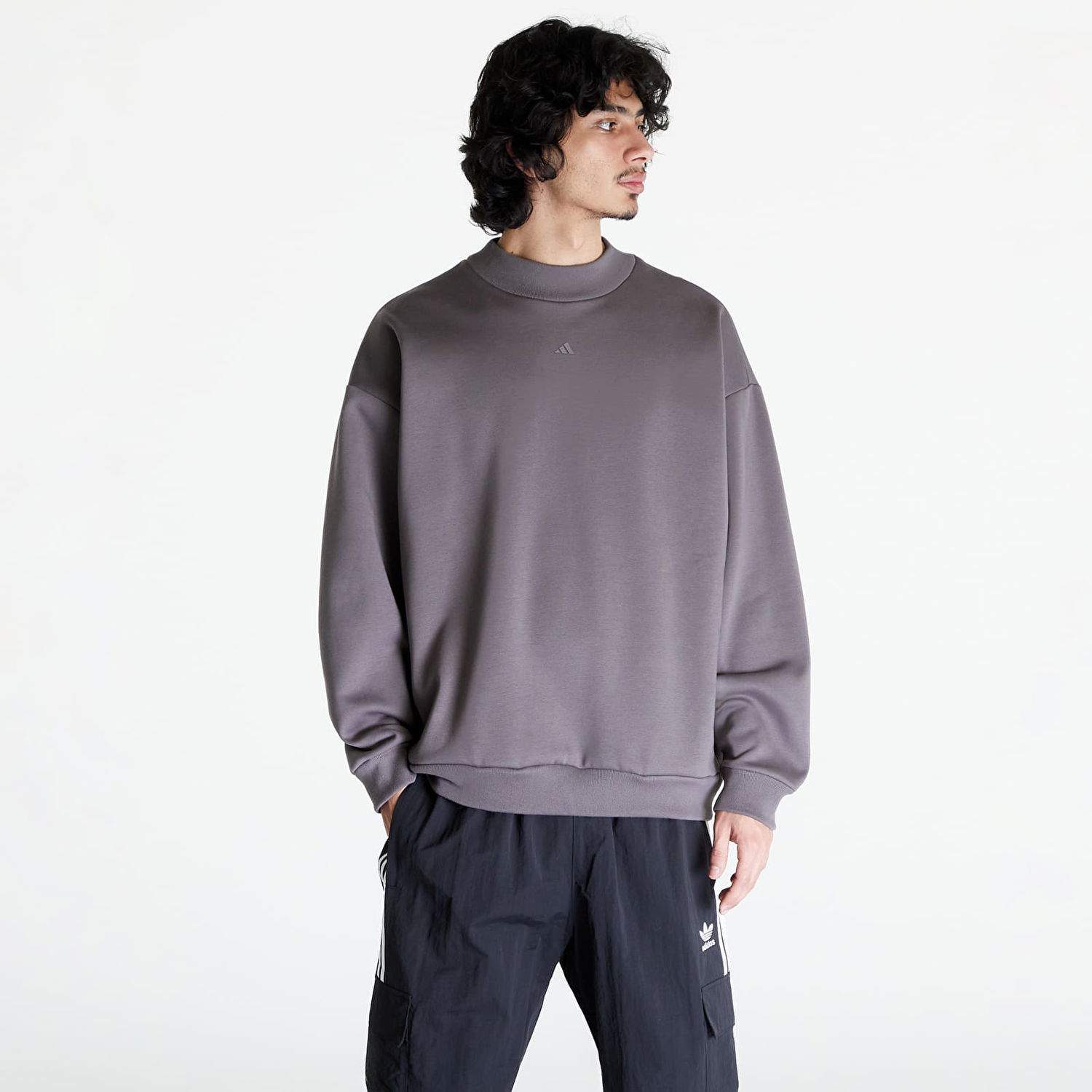 Суитчър adidas Originals Basketball Crewneck Sweatshirt UNISEX Šedá Лилаво | IX1966, 0
