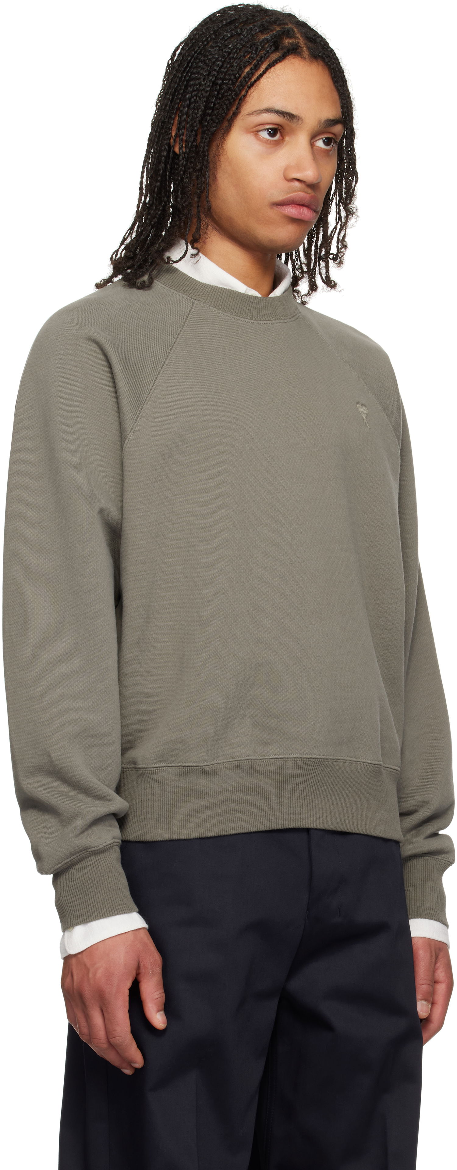 Пуловер AMI AMI Paris Tonal Ami de Coeur Sweatshirt Зелено | USW074.747, 1