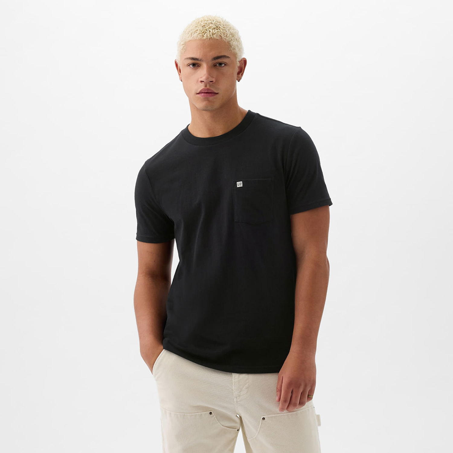 Тениска GAP Pocket Micro Logo Tee Black Черно | 857901-05, 0