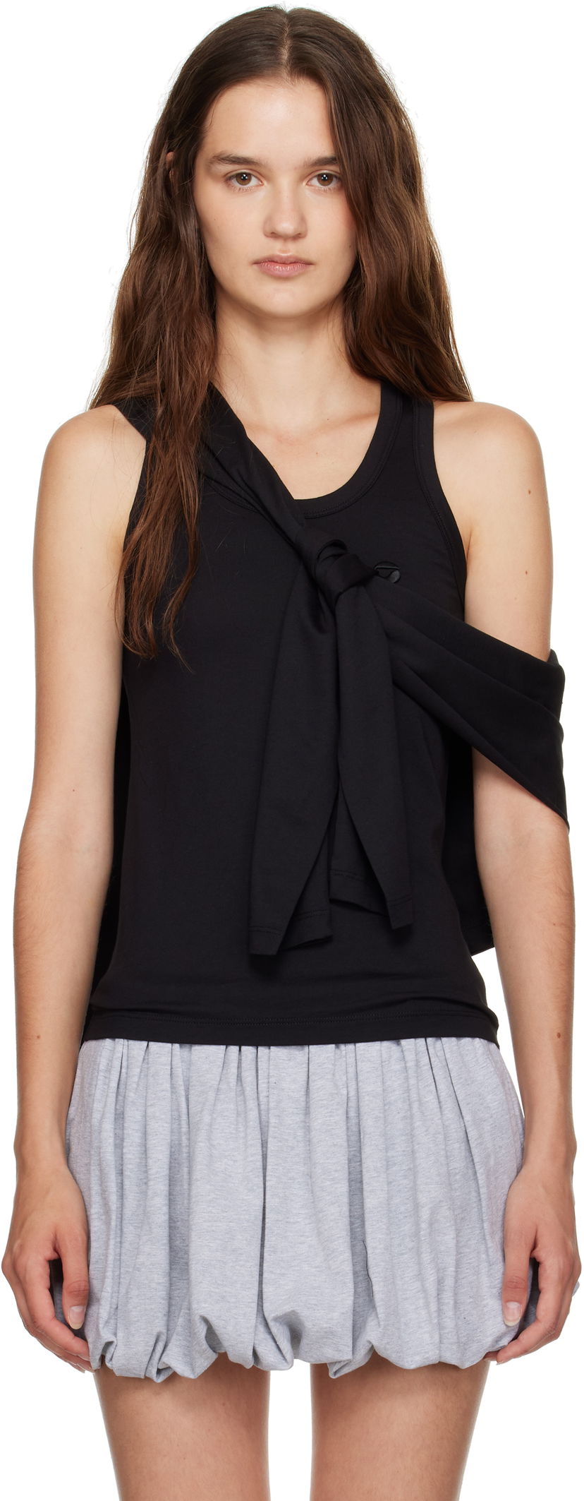 Потник Coperni Coperni Knotted Jersey Tank Top Черно | COPJS161F5009