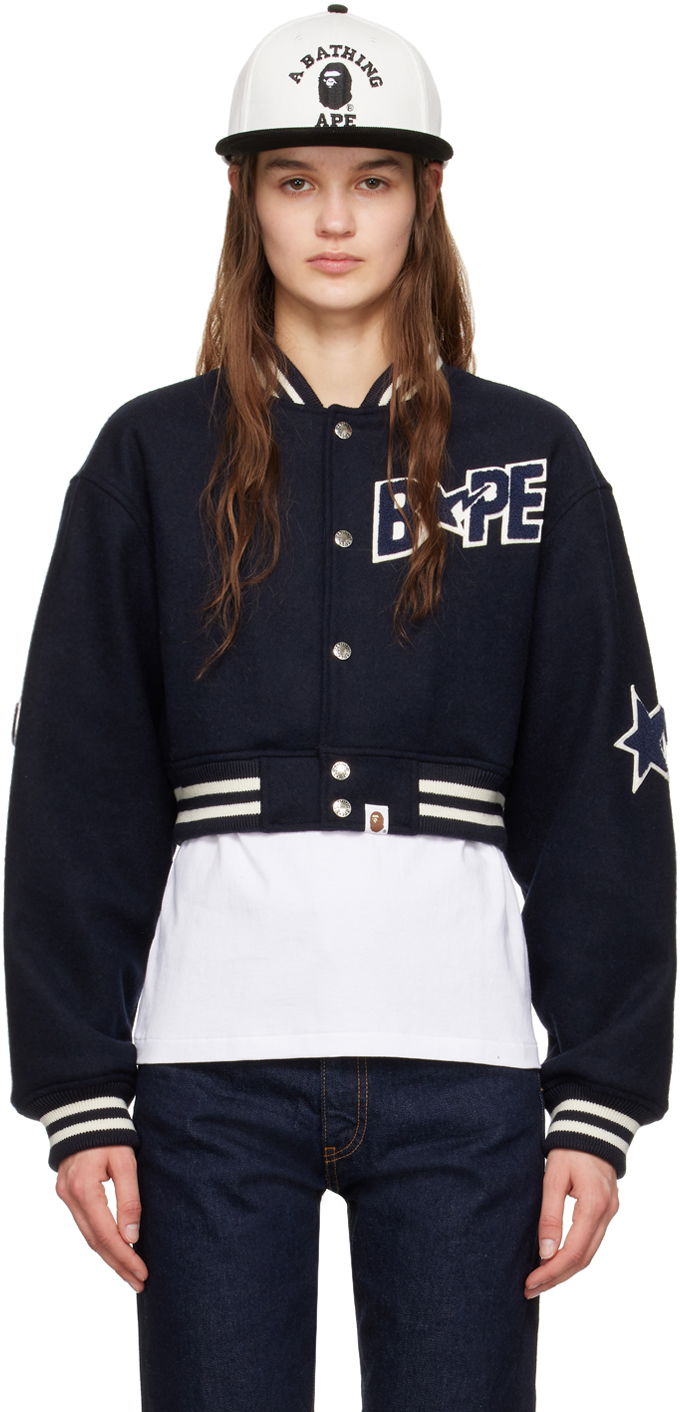 Яке бомбър BAPE Bomber Jacket Тъмно синьо | 001HJK302001L, 0