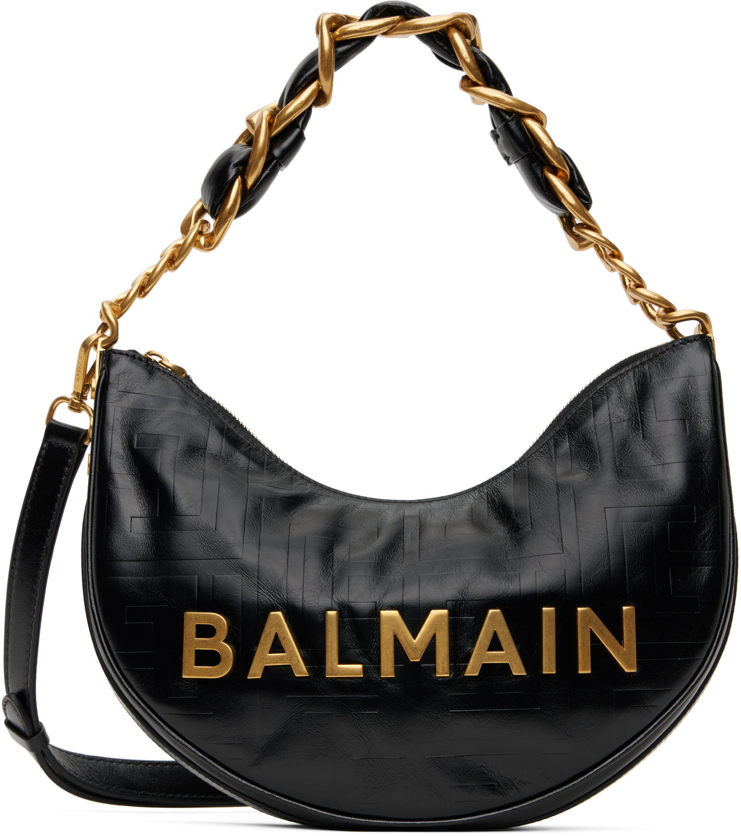 Дамска чанта Balmain Balmain 1945 Soft Moon Shoulder Bag Черно | EN1BQ954LETF, 0