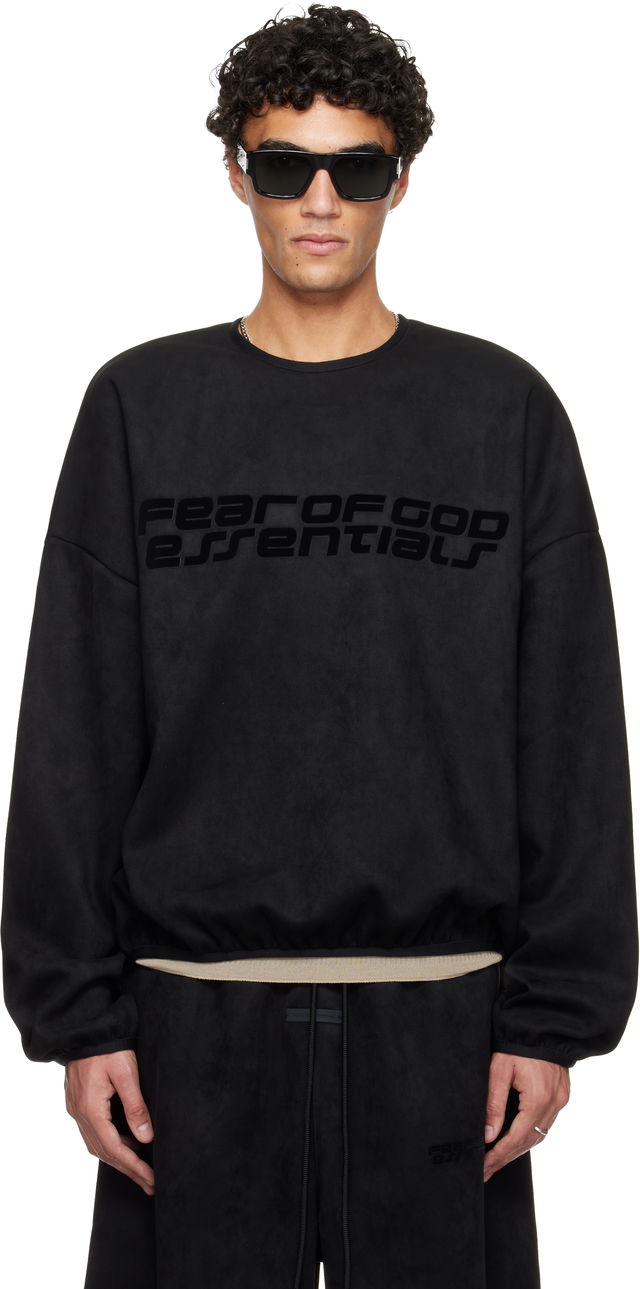 Fear of God ESSENTIALS Holiday Modern Crewneck Faux-Suede Sweatshirt