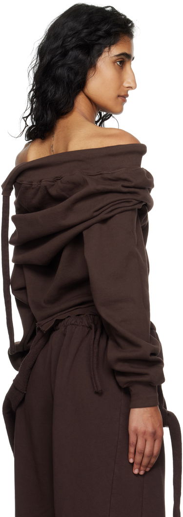 Пуловер Ottolinger Ottolinger Off-Shoulder Slouchy Sweater Кафяво | 115-104615-01, 2
