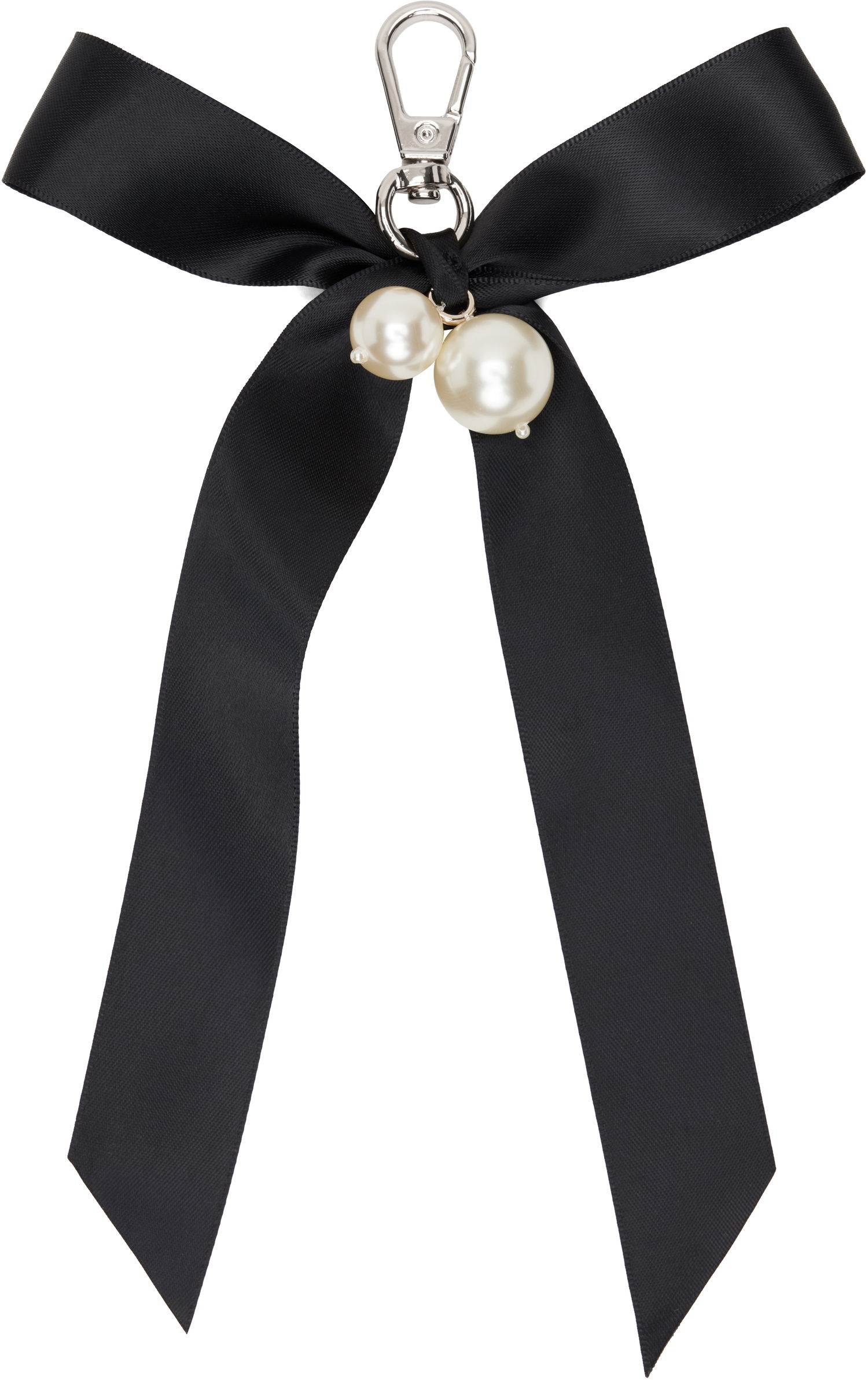 Ключодържатели Simone Rocha Simone Rocha Bow Faux-Pearl Bag Charm Keychain Черно | KEYCHAIN3-M 0904, 1