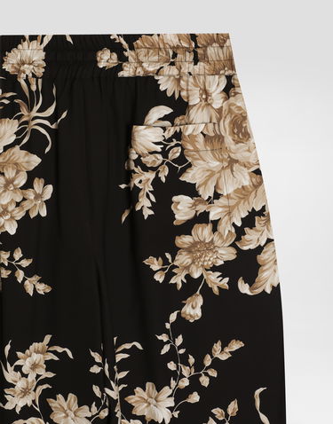 Панталони Dolce & Gabbana Dolce & Gabbana Rose-print Silk Vanity Pants Многоцветен | FTC12TFSA7YHN4OX, 3