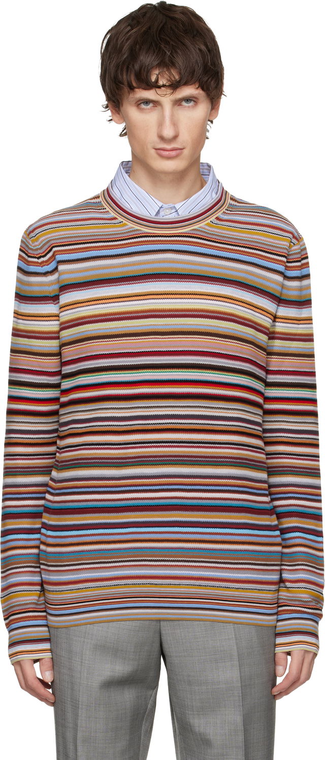 Signature Stripe Crew Neck Sweater